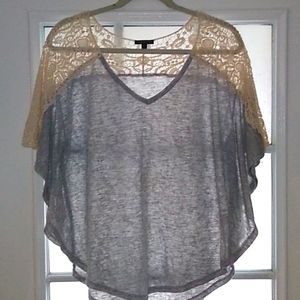 MM MM MM Lace and cotton top